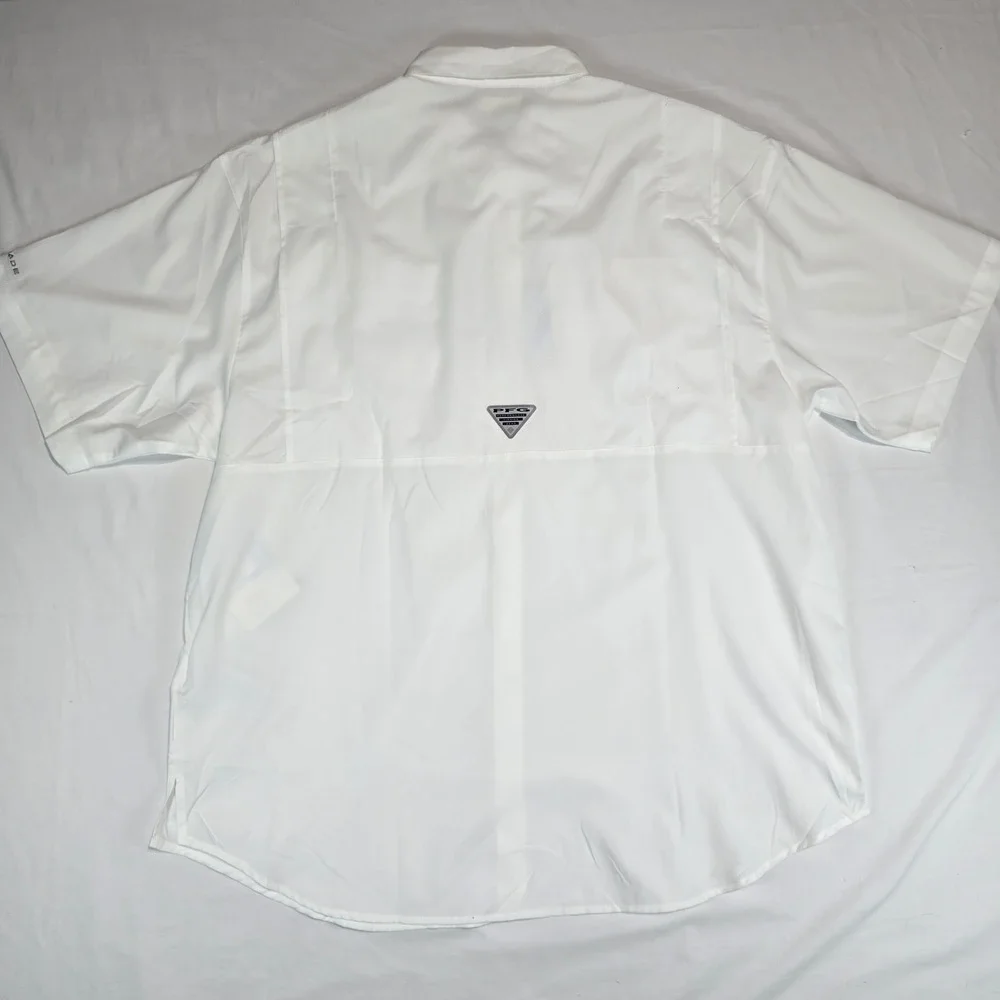 Columbia PFG Tamiami II Fishing Shirt Mens XL White Short Sleeve UPF 40 FM7266‎